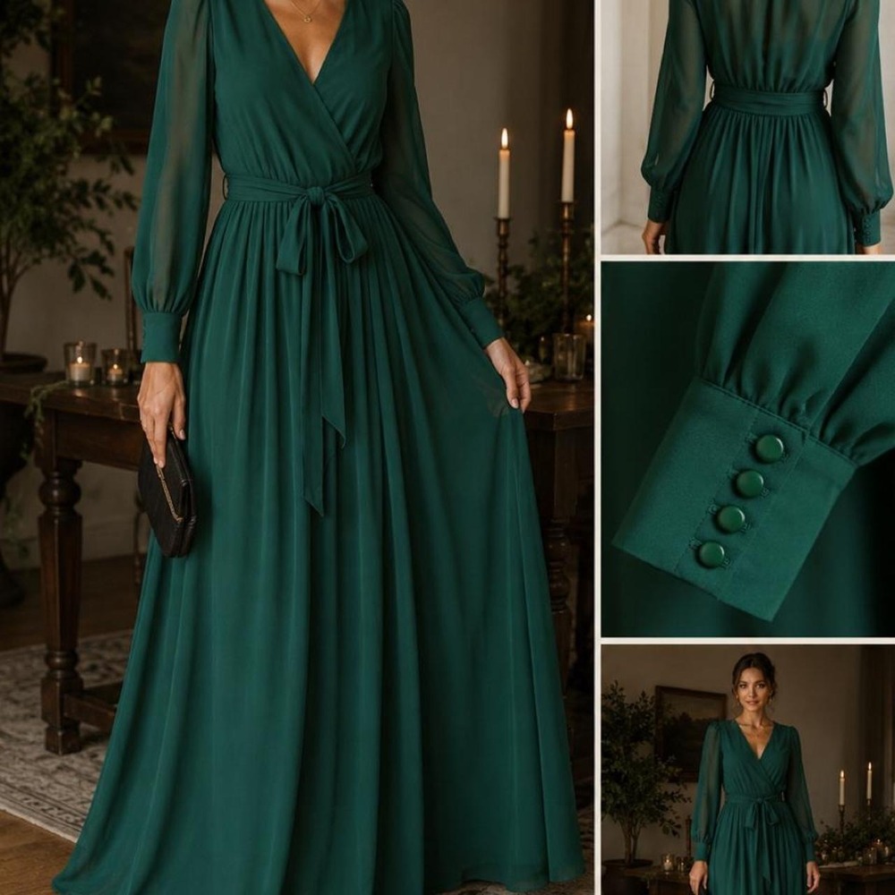 Baltic Born Emerald Green Maxi Dress M Practical Magic Witchy Holiday